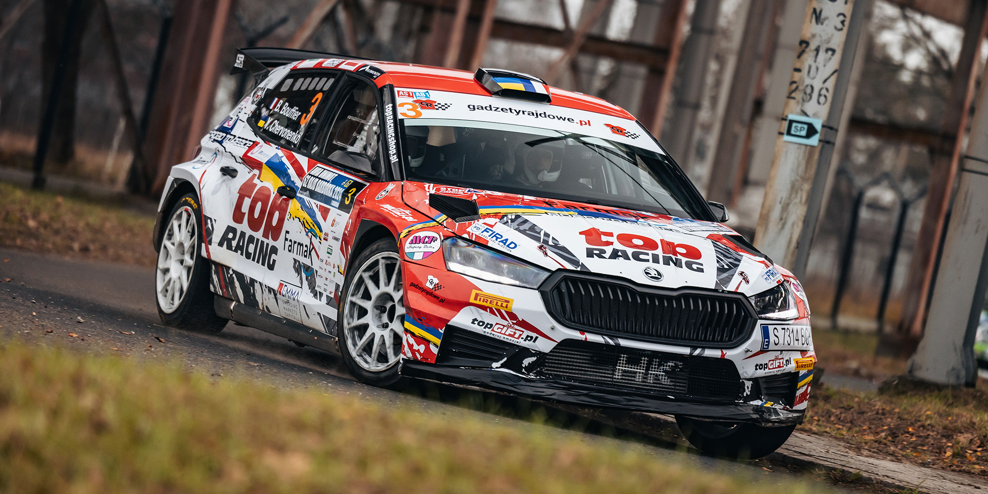 Bryan Bouffier w Skodzie Fabii RS Rally2 w barwach Top Racing